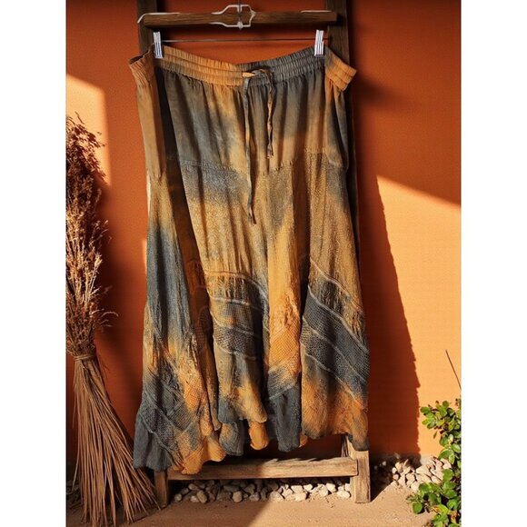 Mamta Boho Maxi Skirt – Tie-Dye One Size Rayon India Made Festival Vibe - Picture 1 of 9
